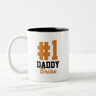 Number One Daddy Personalized Name Father's Day Two-Tone Coffee Mug