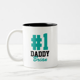 Number One Daddy Personalized Name Father's Day Two-Tone Coffee Mug