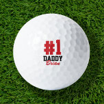 Number One Daddy Red Monogrammed Father's Day Golf Balls<br><div class="desc">Create a special Father's Day gift for dad or grandpa personalized with your photos and text. This fun modern design says "#1 Daddy" in bold text with your dad's name in a contrasting coloured script. Use the design tools to choose any fonts and colours you like or upload your own...</div>