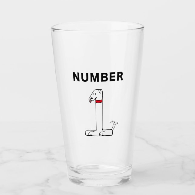 Number One Dog Glass (Front)