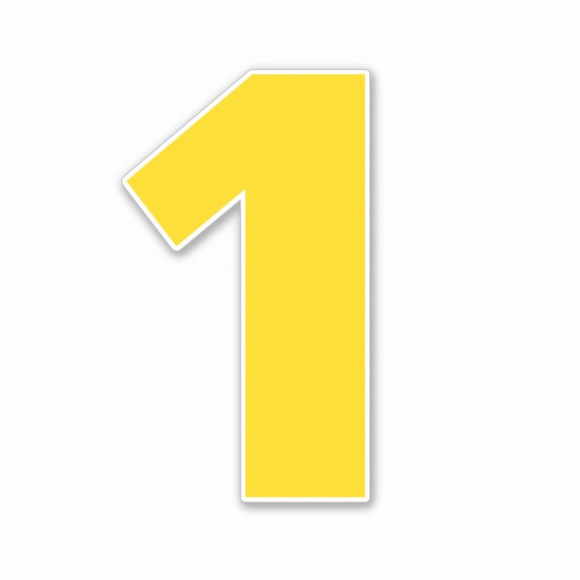 Number One Gold and White Sticker (Front)