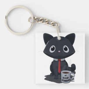 Number One Good Jobber Cat Keychain