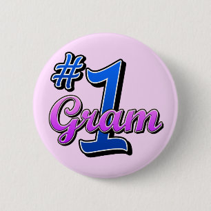 Number One Gram 2 Inch Round Button