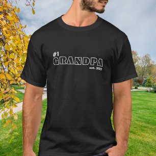 Number One Grandpa Outline Est T-Shirt