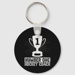 Number One Hockey Coach Ice Hockey Field Hockey Tr Keychain