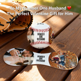 Number One Husband Valentine’s Day Photo Gift Baseball