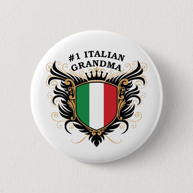 Number One Italian Grandma 2 Inch Round Button (Front)
