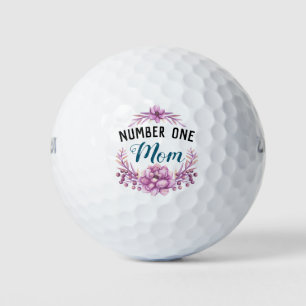 Number One Mom, Floral Wreath Golf Balls