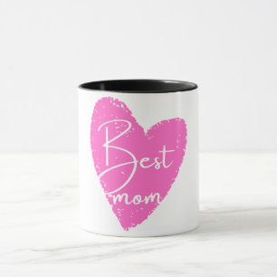 Number One Mom Pink Heart Mothers' Day Mug
