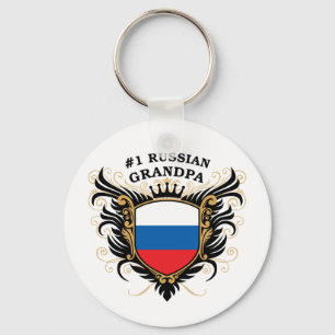 Number One Russian Grandpa Keychain