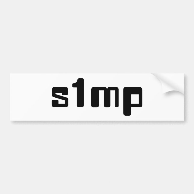 Number One Simp Bumper Sticker (Front)