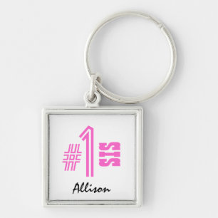 Number One Sister Custom Name Gift Item Keychain