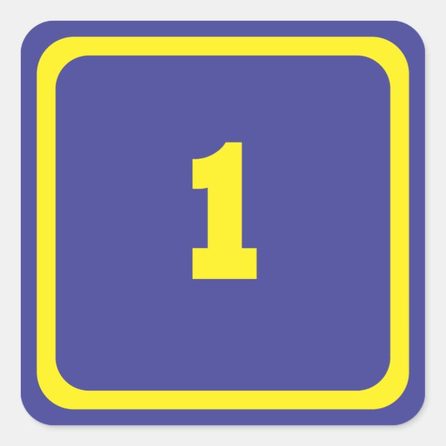 number one square sticker (Front)