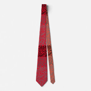 Number pattern 01 w Red BG Tie