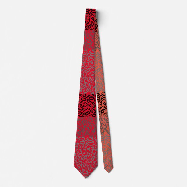 Number pattern 01 w Red BG Tie (Front)