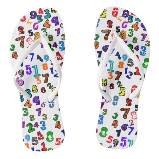 Number Pattern Flip Flops (Footbed)