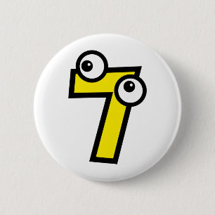 Number Seven 2 Inch Round Button