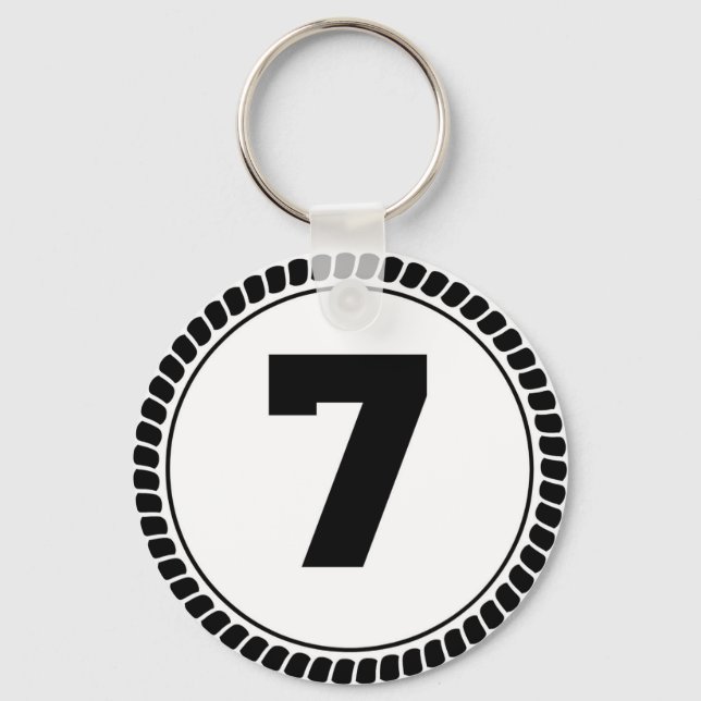 Number Seven Circle Keychain (Front)