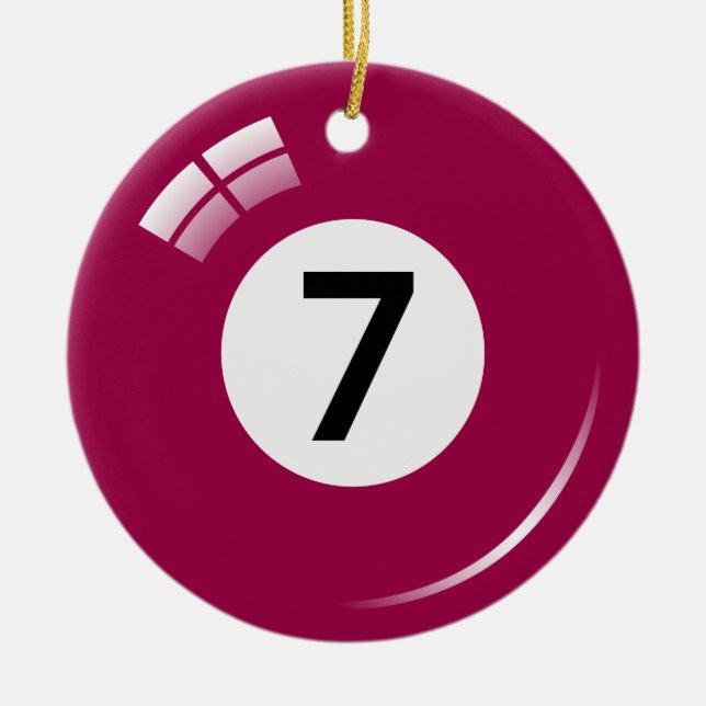 Number seven pool ball ornament - double sided (Front)