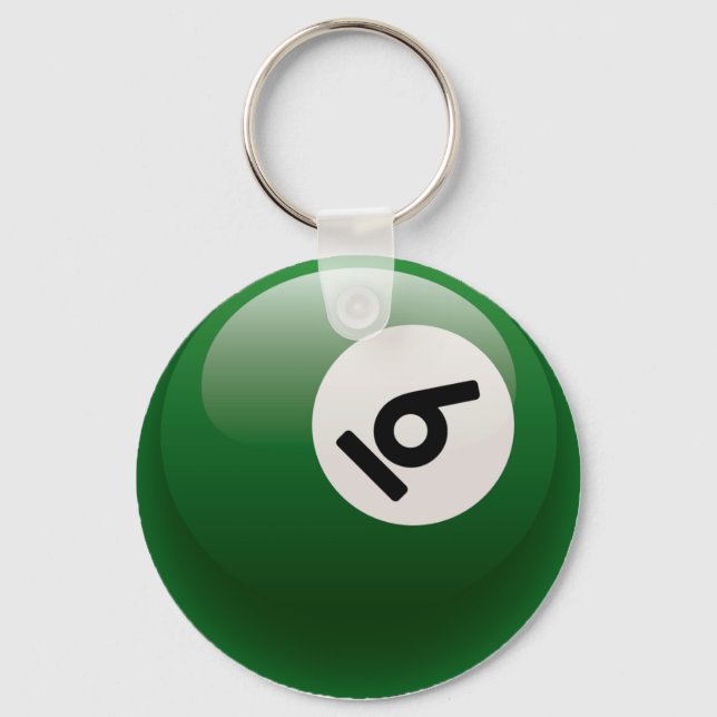 NUMBER SIX BILLIARDS BALL KEYCHAIN (Front)