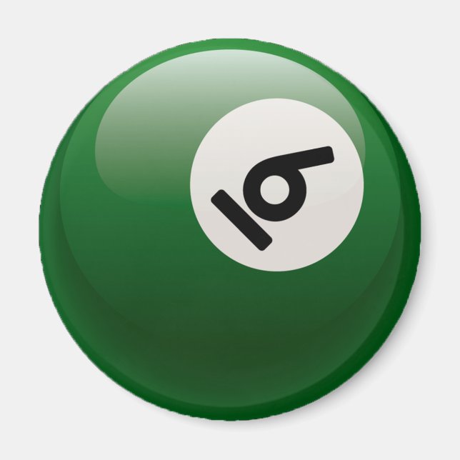 NUMBER SIX BILLIARDS BALL MAGNET (Front)