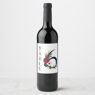 Number table Wine label. Wine Label