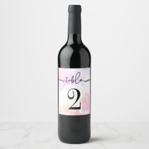Number table Wine label. Wine Label