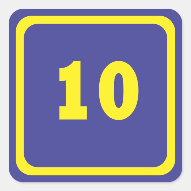 number ten square sticker (Front)