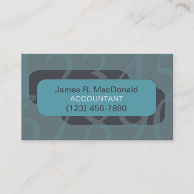 Number Themed Accounting Business Card (Front)