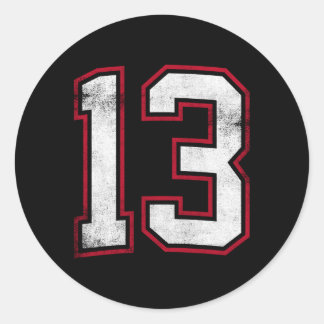 Number Thirn 13 Classic Round Sticker
