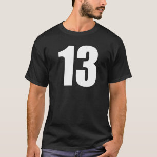 Number Thirteen Numeral 13 Plain White Numbers Pre T-Shirt
