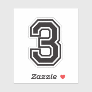 Number three 3 sporty college font