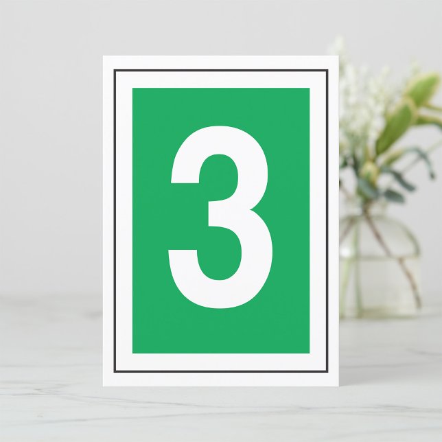 Number Three White And Green Invitation (Creator Uploaded)