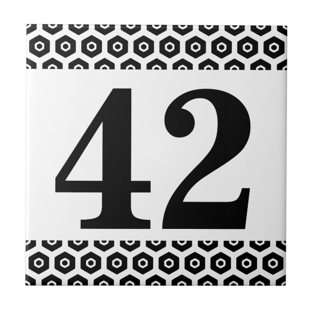 Number Tile hexagonal border (Front)