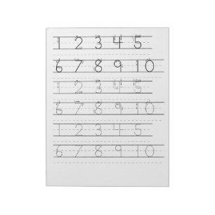 Number Tracing Worksheet Notepad
