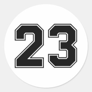 Number Twenty Three 23 Sport Font Classic Round Sticker