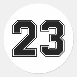 Number Twenty Three 23 Sport Font Classic Round Sticker