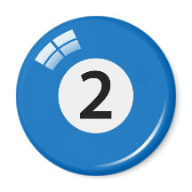 Number two billiard ball fridge magnet