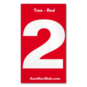 Number Two Red Business Card Magnet
