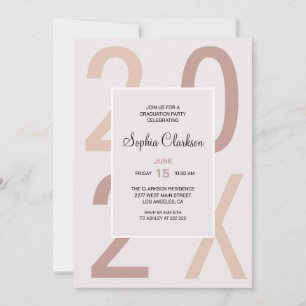 Number Typography Graduation Invitation