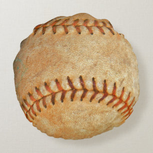 number White Baseball Round Pillow