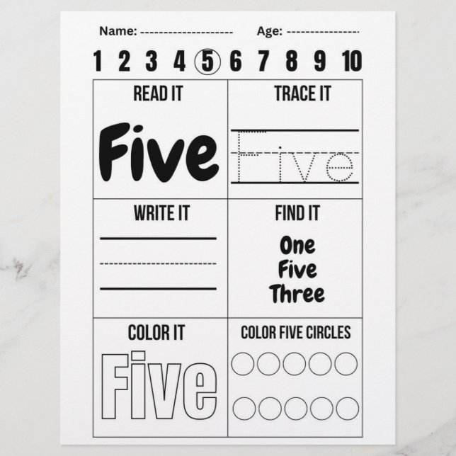 Number worksheets,Number Tracing Worksheet Letterhead (Front)
