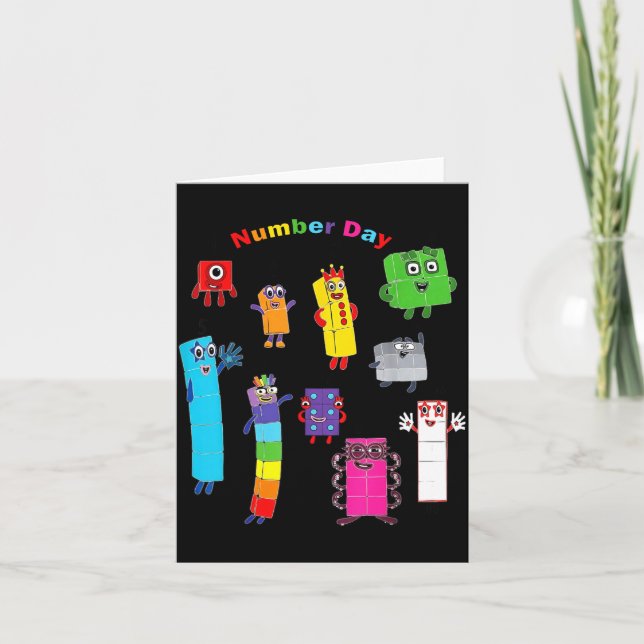 Numberblock number day funny happy numbers  card (Front)