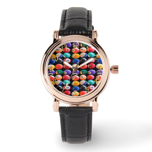 Numbered And Colored Eight Balls,  Watch (Front)