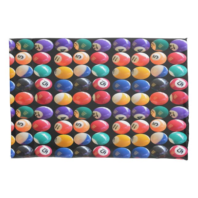 Numbered And Colored Eightballs  Pillowcase (Front)