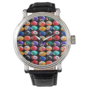 Numbered And Coloured Eightballs, Mens Wristwatch