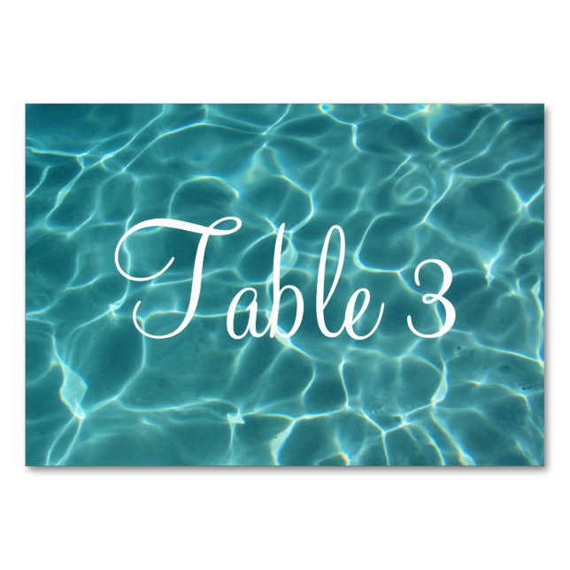Numbered Aqua Green Swimming Pool Table Number (Front)