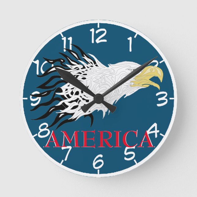Numbered Screaming Eagle America - Round Clock (Front)