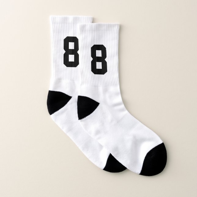 Numbered sports socks with custom jersey number (Pair)