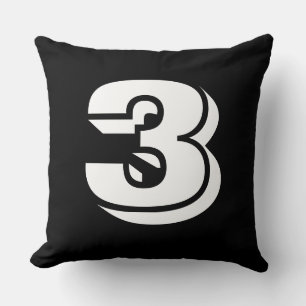 Numbered - White on Red Throw Pillow